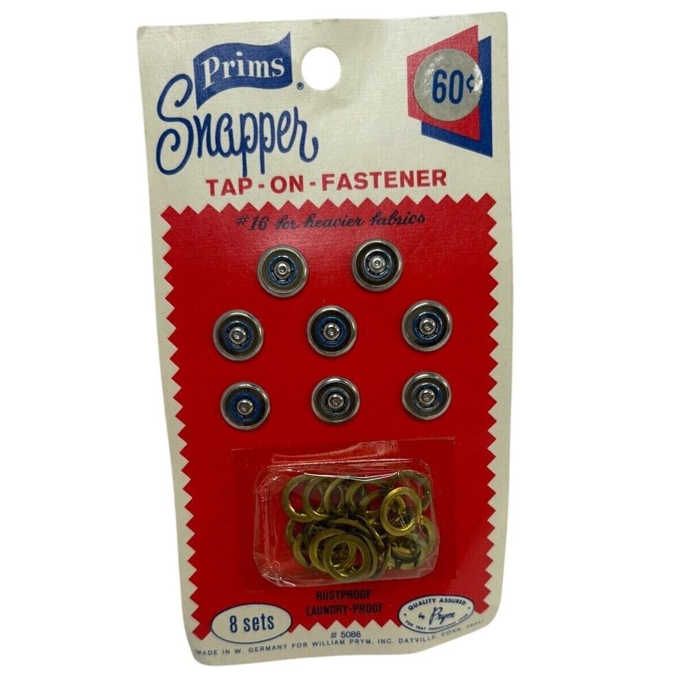 Vintage Prims Snapper Tap-on-Fasteners NIP!